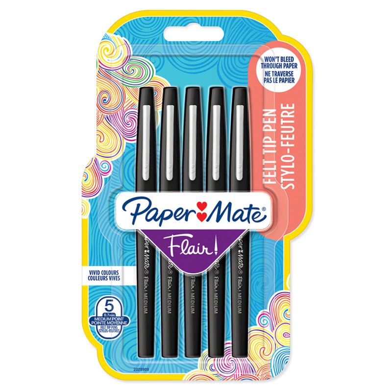 Paper Mate feutres Flair, bleu, 1,0 mm, 5 pièces