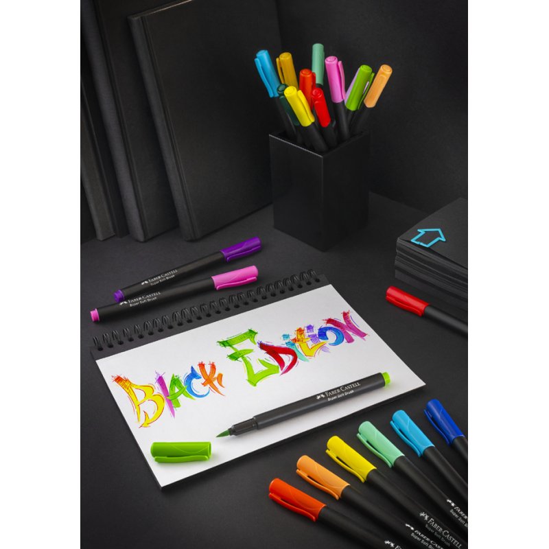 Faber-Castell felt-tip pens Black Edition, washable, 10 pieces