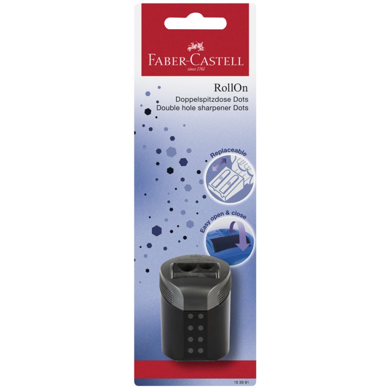 Faber-Castell RollOn DOTS sharpener, double-hole, plastic