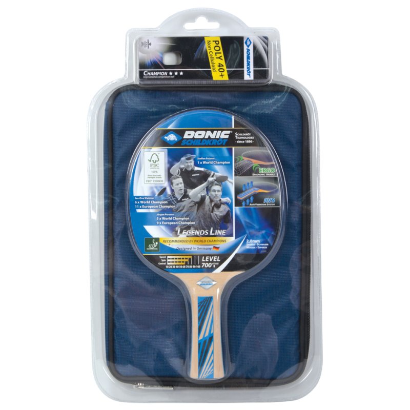 DONIC SCHILDKRÖT table tennis gift set Legends 700, 1 bat, 3 balls, cover, 2.0 mm foam