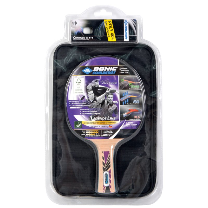 DONIC SCHILDKRÖT coffret cadeau tennis de table Legends 800, 1 raquette 3 balles housse