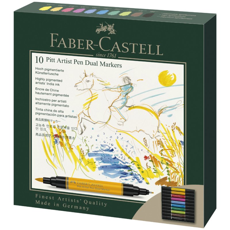 Faber-Castell stylo artistique PITT artist pen, double pointe, 5 pièces