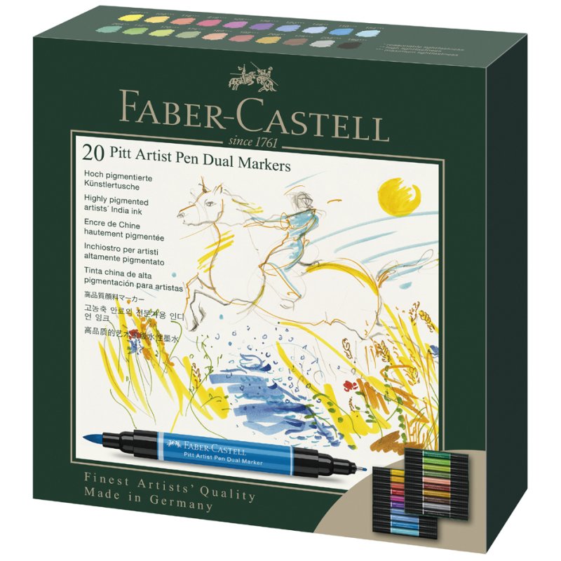 Faber-Castell stylo artistique PITT artist pen, double pointe, 5 pièces