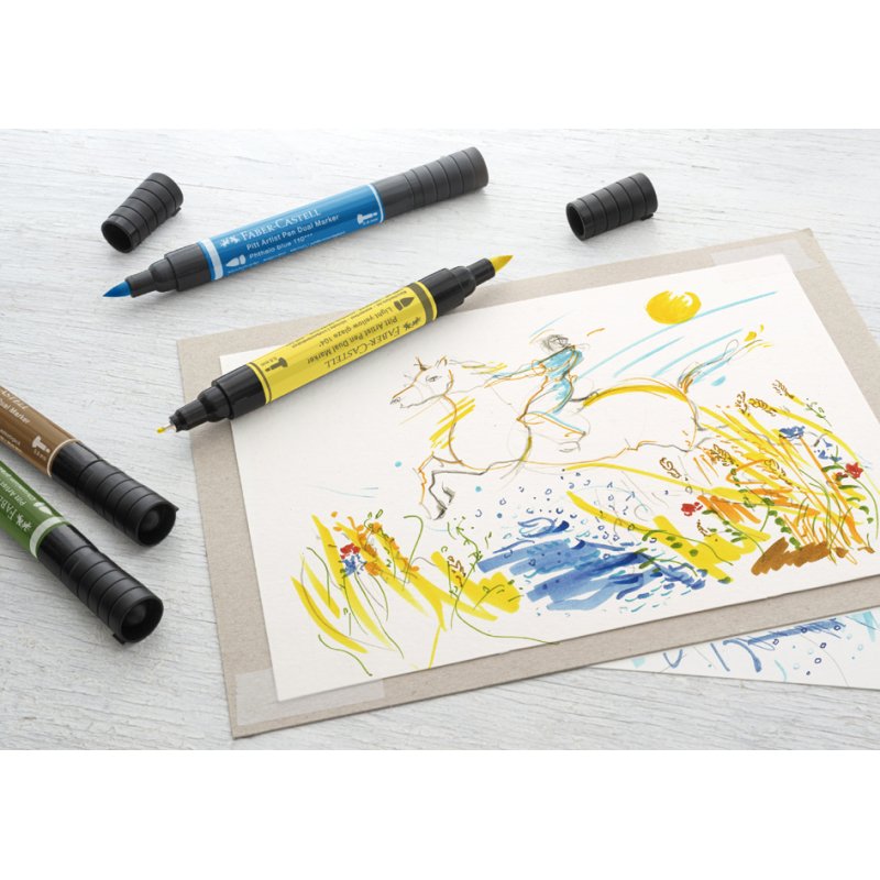 Faber-Castell stylo artistique PITT artist pen, double pointe, 5 pièces
