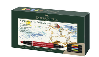 Faber-Castell PITT artist pen dual marker set, twee punten, 10 stuks