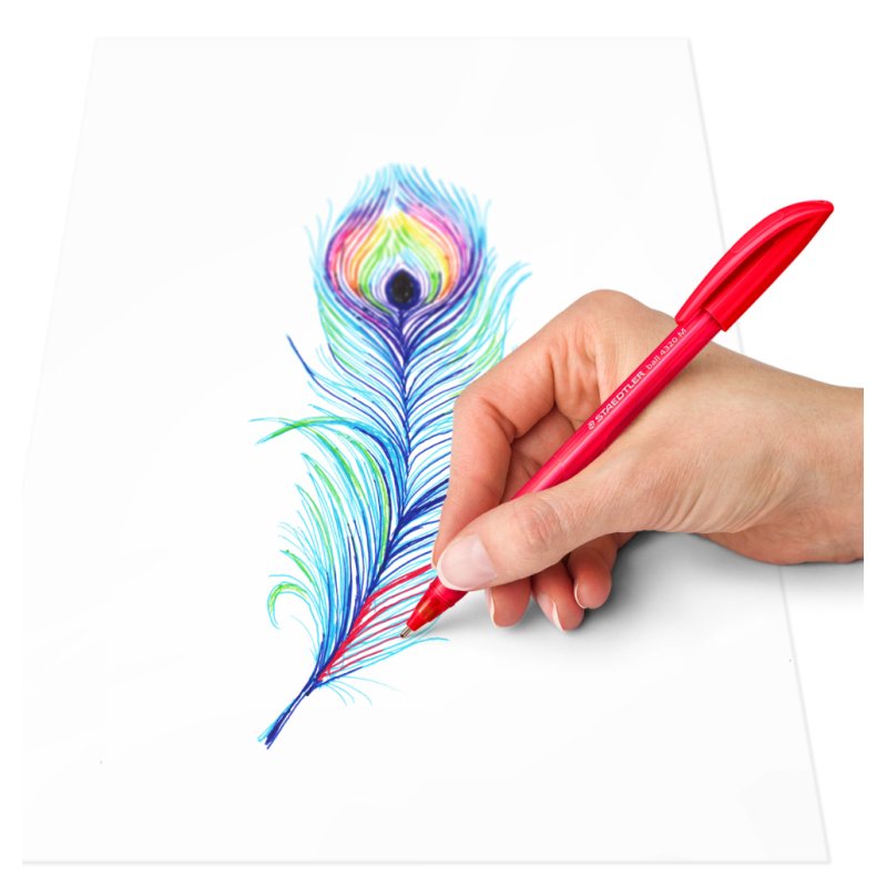 STAEDTLER stylos à bille ball 4320 M, triangulaire, assortiment de couleurs, 10 pièces