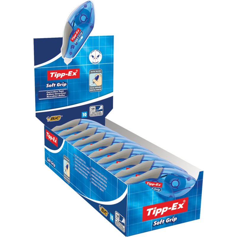 Tipp-Ex correctieroller Soft Grip, 4,2 mm × 10 m, 10 stuks