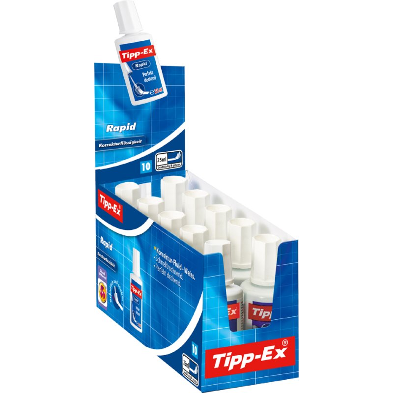 Tipp-Ex correctievloeistof Rapid, wit, 25 ml, 10 stuks