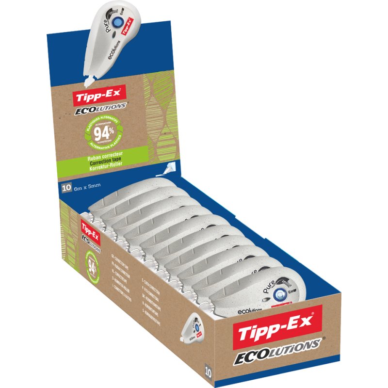 Tipp-Ex correctieroller Mini ecolutions Pure, 5 mm × 6 m, 10 stuks