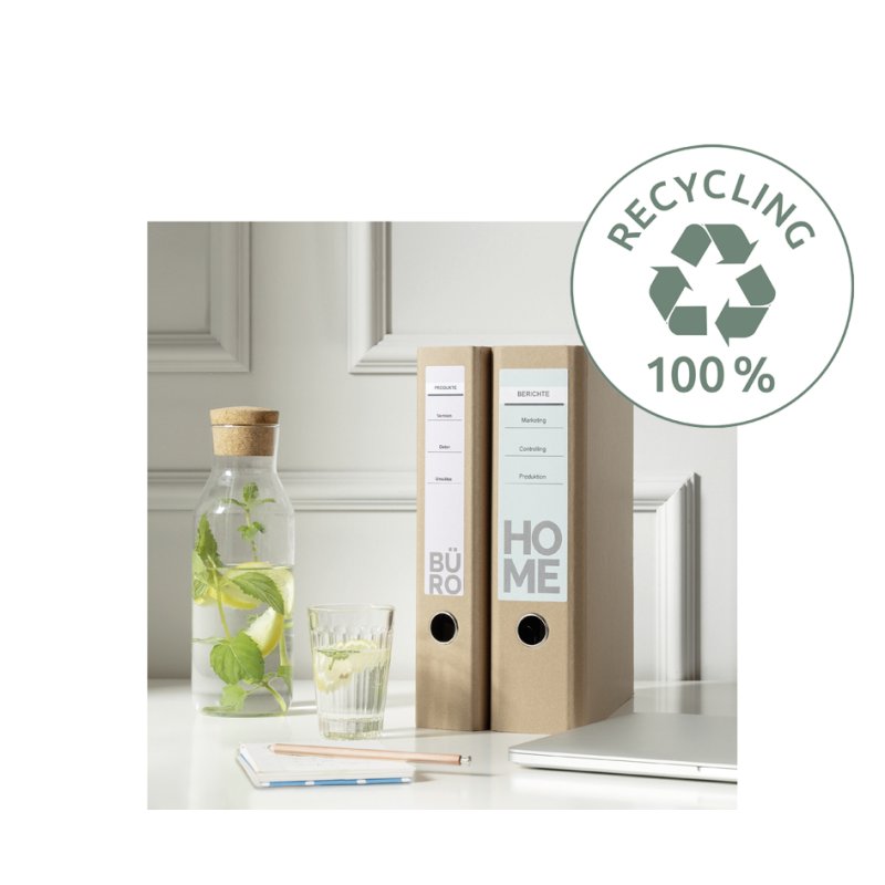 AVERY Zweckform étiquettes pour dos de classeur recyclage, 61×192 mm, blanc naturel, 120 pièces