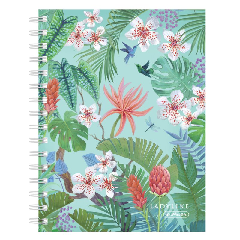 herlitz bloc spiralé Ladylike Jungle, A5, quadrillé, 100 feuilles