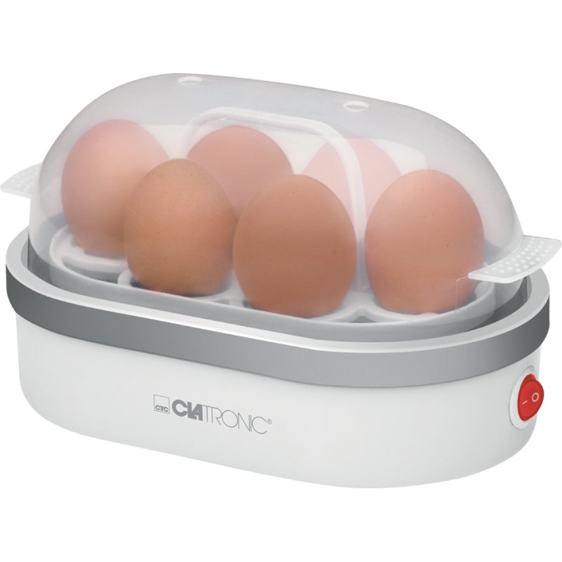 CLATRONIC eierkoker EK 3497, wit/zilver, voor 6 eieren, 400 watt