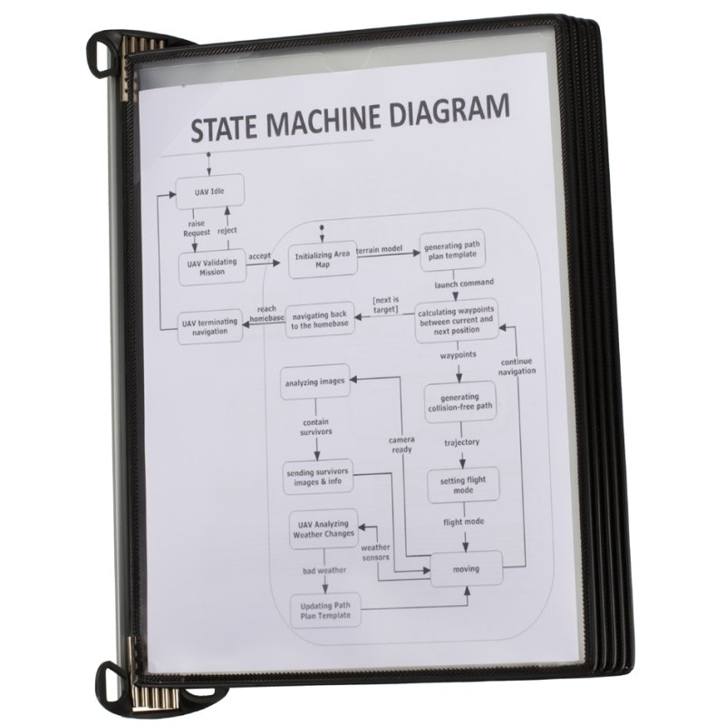 djois PRO wall display panel system, light grey/black, A4, magnetic, incl. 10 rotating panels