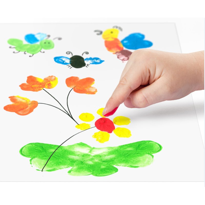 STAEDTLER ensemble créatif loisirs créatifs Noris junior, set de peinture au doigt, 6 pièces