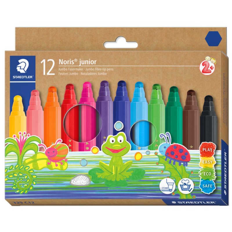 STAEDTLER feutres Noris junior, lavables, 2,5 mm, 12 pièces