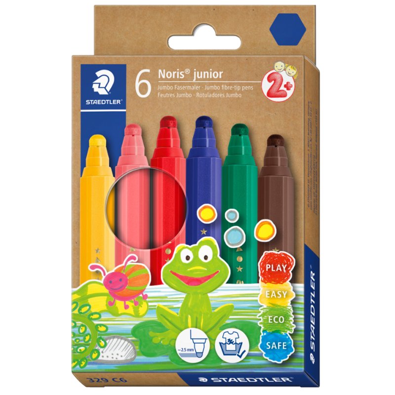 STAEDTLER feutres Noris junior, lavables, 2,5 mm, 12 pièces