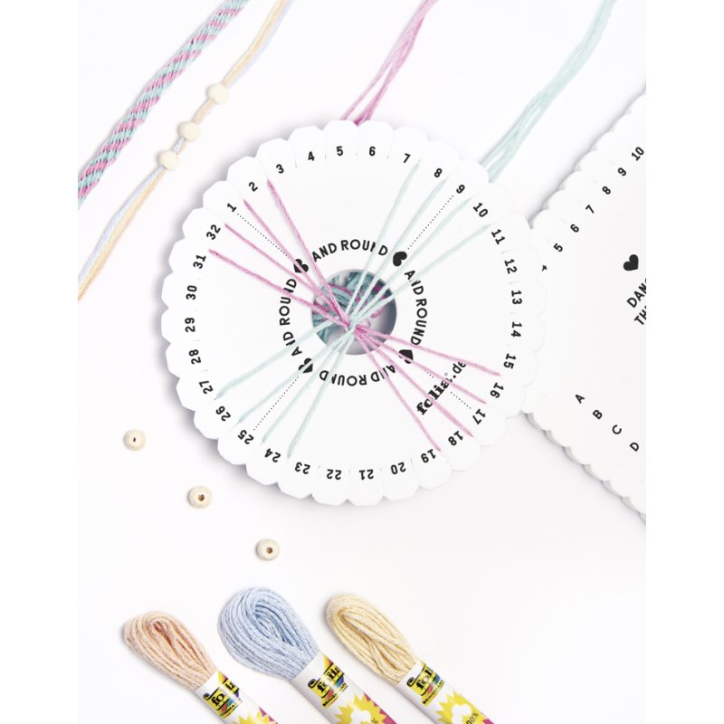 folia Kumihimo vriendschapsarmbanden set, pastel rainbow, 16-delig