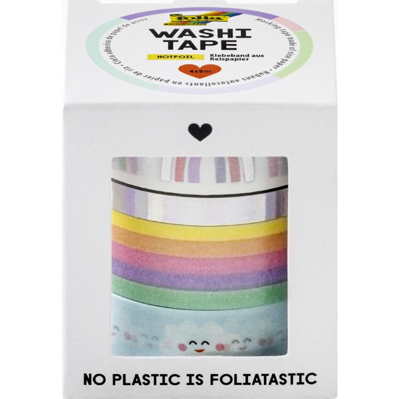 folia decoratie plakband Washi-Tape HOTFOIL WILDLIFE, set van 4, hotfoil-veredelung
