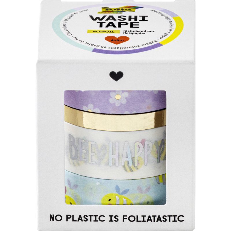 folia decoratie plakband Washi-Tape HOTFOIL WILDLIFE, set van 4, hotfoil-veredelung