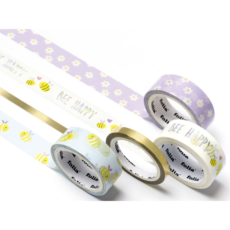 folia decoratie plakband Washi-Tape HOTFOIL WILDLIFE, set van 4, hotfoil-veredelung