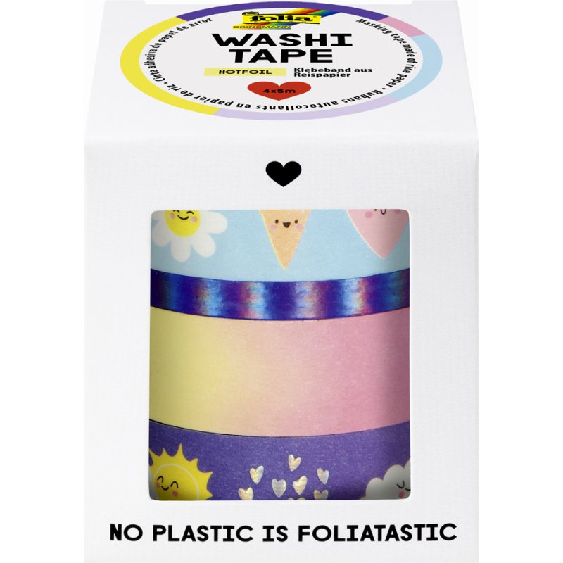folia decoratie plakband Washi-Tape HOTFOIL WILDLIFE, set van 4, hotfoil-veredelung