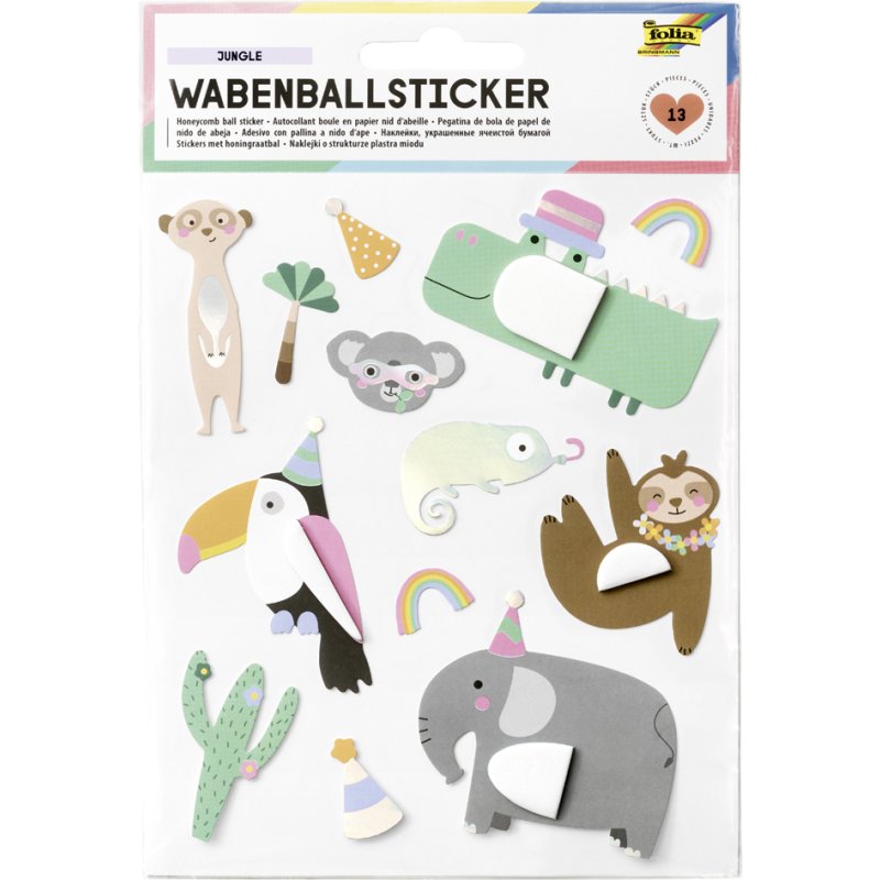 folia stickers DINO, 140×165 mm, 15 stuks, iriserende hot foil