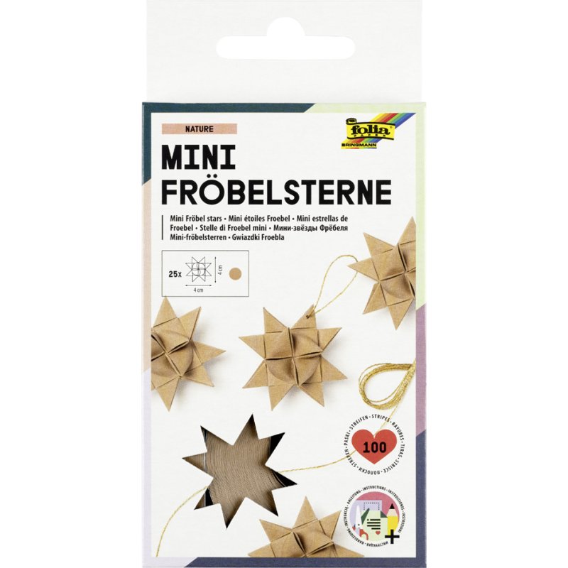folia vouwpapierstroken voor mini sterren, 350×10 mm, pasteltinten, 100 stuks