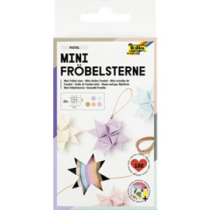 folia vouwpapierstroken voor mini sterren, 350×10 mm, pasteltinten, 100 stuks