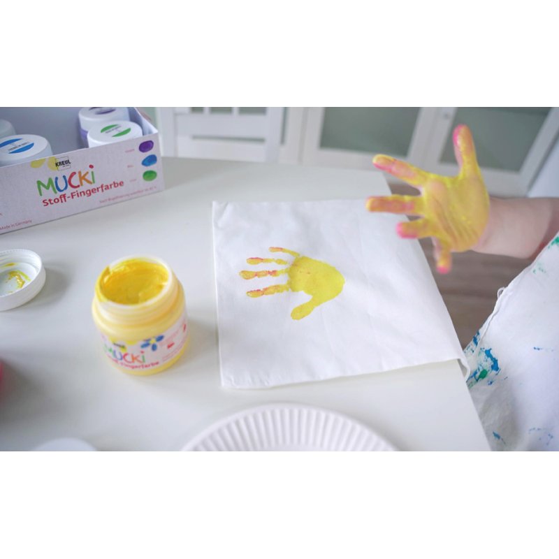 KREUL MUCKI finger paint for fabric, 6 colours, 150 ml