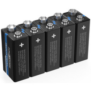 ANSMANN lithium blokbatterijen 9V, 5 stuks