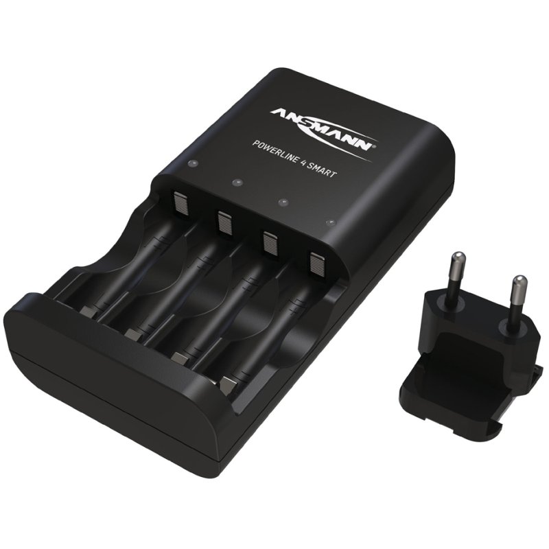 ANSMANN Powerline 4 Smart batterijlader, intelligente lading, zwart, AA/AAA