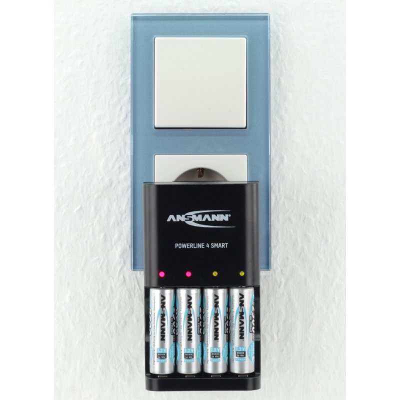 ANSMANN Powerline 4 Smart batterijlader, intelligente lading, zwart, AA/AAA
