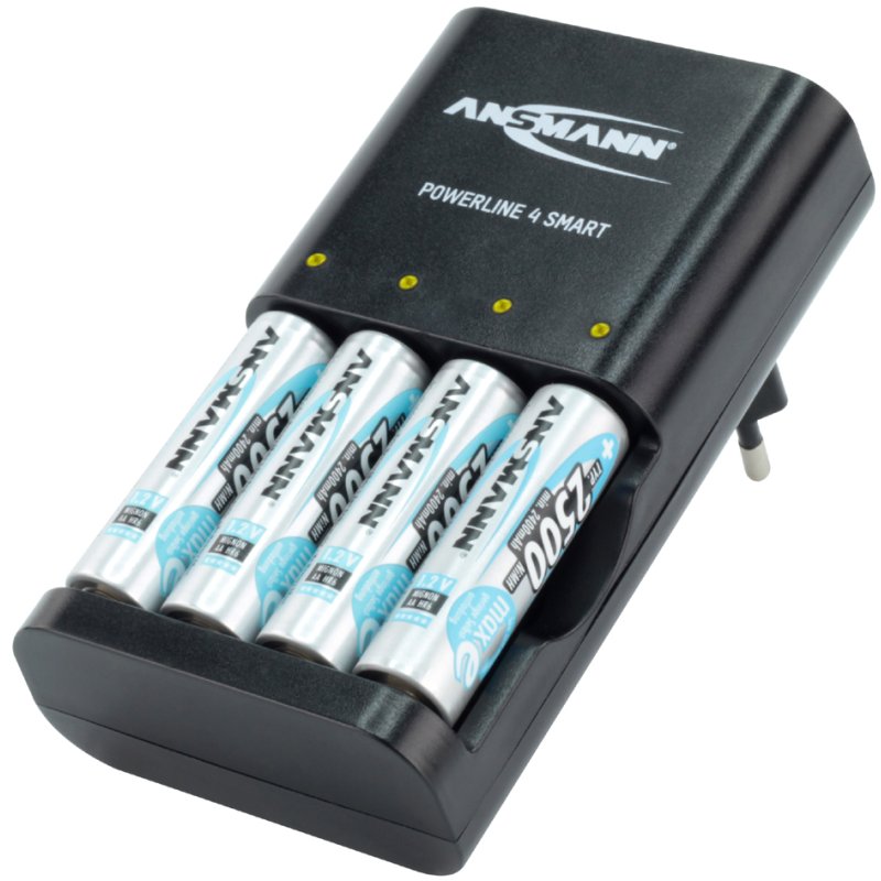 ANSMANN Powerline 4 Smart batterijlader, intelligente lading, zwart, AA/AAA
