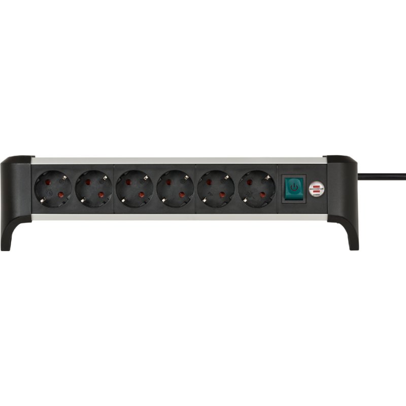 brennenstuhl desk power strip Alu-Office-Line, 6-way, silver/black, 3 m cable
