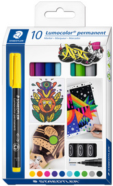STAEDTLER Lumocolor permanente marker 318F, navulbaar, 0,6 mm, 10 stuks