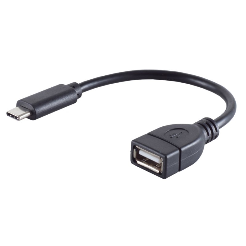 shiverpeaks USB-C to USB-A adapter, black, OTG, 480 Mbit/s, 120 mm