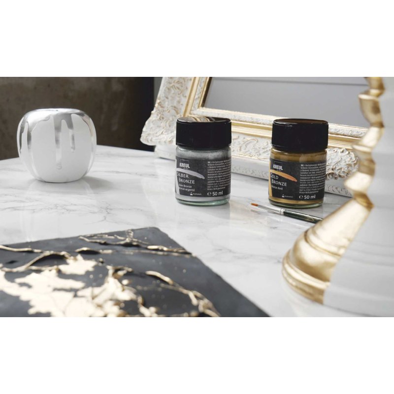 KREUL peinture bronze argenté, vernis métallique brillant, 50 ml
