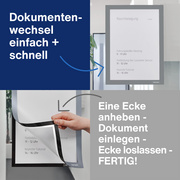 magnetoplan magnetische infolijst A4, opklapbaar, zwart, 2 stuks