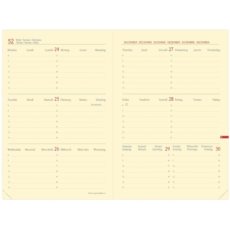 QUO VADIS agenda Horizontal 24 SD Prestige 2026/2027, vert, 160×240 mm