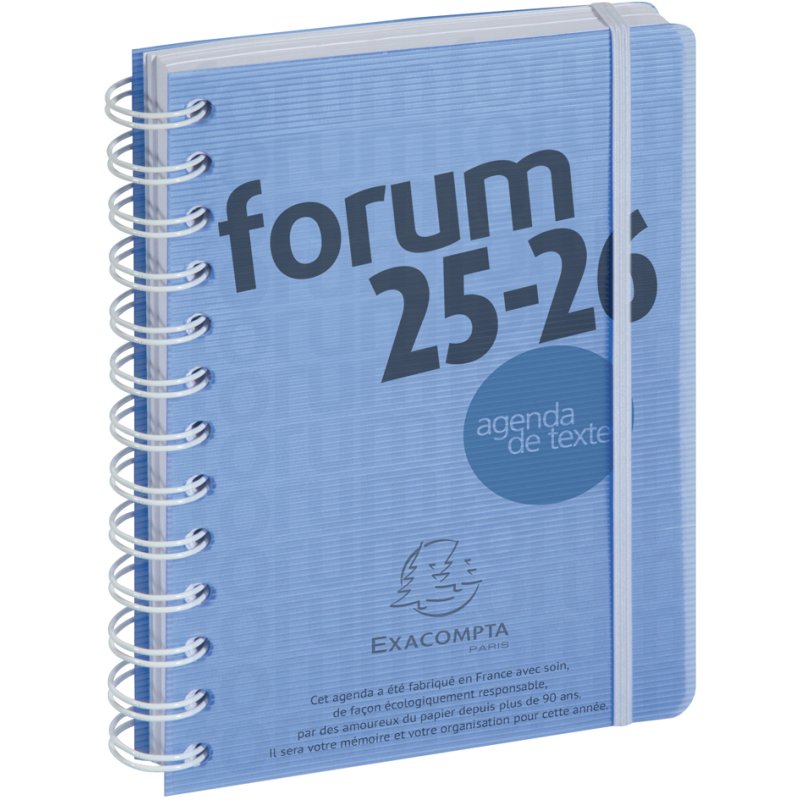 EXACOMPTA agenda Forum Linicolor 2026/2027, bleu, 120 × 170 mm, 1 jour par page
