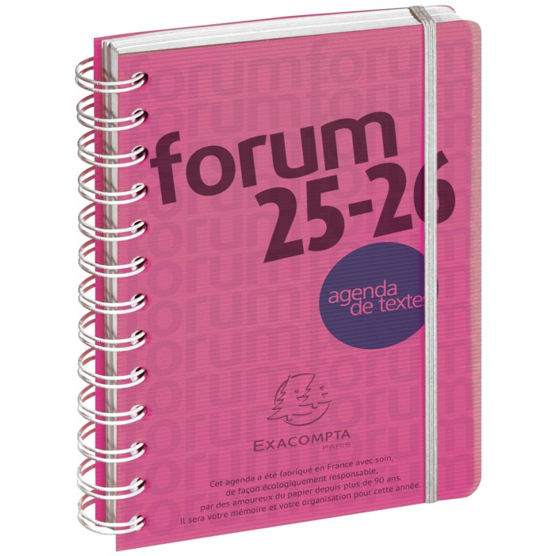 EXACOMPTA agenda Forum Linicolor 2026/2027, bleu, 120 × 170 mm, 1 jour par page