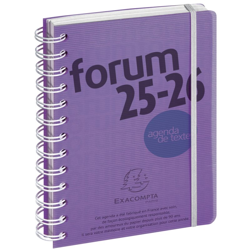EXACOMPTA agenda Forum Linicolor 2026/2027, bleu, 120 × 170 mm, 1 jour par page
