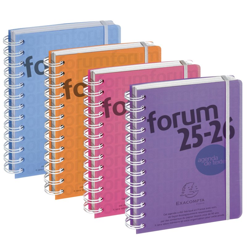 EXACOMPTA agenda Forum Linicolor 2026/2027, bleu, 120 × 170 mm, 1 jour par page