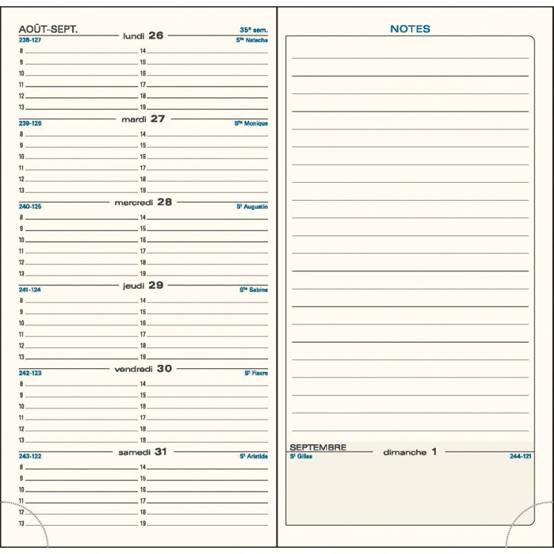 EXACOMPTA agenda de poche SAS 17, 2025/2026, 90×175 mm, couleurs assorties, 5 pièces