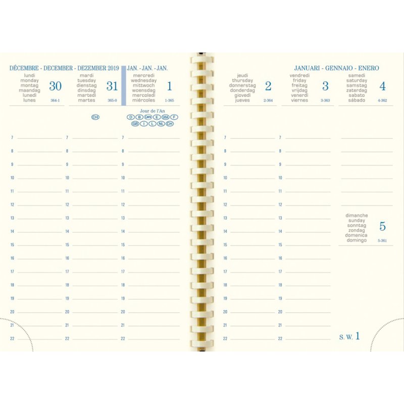 EXACOMPTA agendaboekje zakformaat 2024/2025, 130×90 mm, 16 maanden, spiraalband
