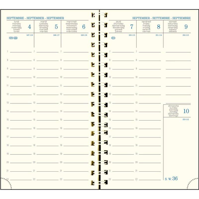 EXACOMPTA diary 2026/2027, 16 months, spiral, 90×160 mm