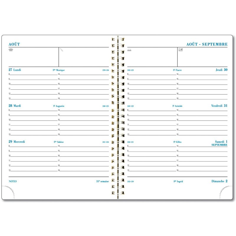 EXACOMPTA Agenda de bureau 2025/2026, spirale, 180×140 mm, 16 mois
