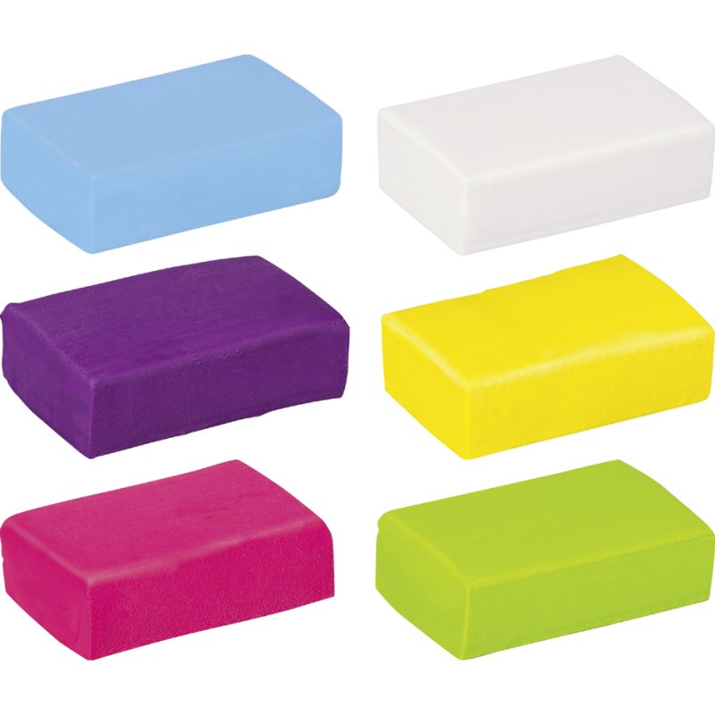 KNORR prandell klei set kneden & gummen, pastel, ovenhardend, 6 x 20 g