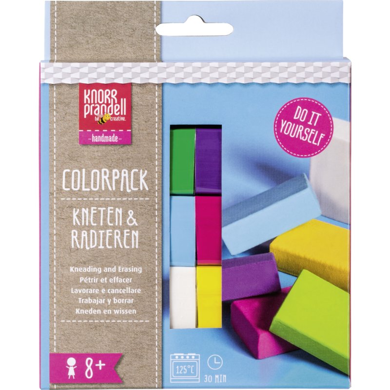 KNORR prandell set de pâte à modeler & gommes, pastel, durcissant au four, 6 x 20 g