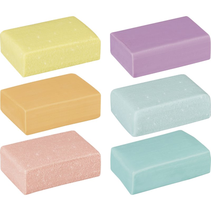 KNORR prandell set de pâte à modeler & gommes, pastel, durcissant au four, 6 x 20 g